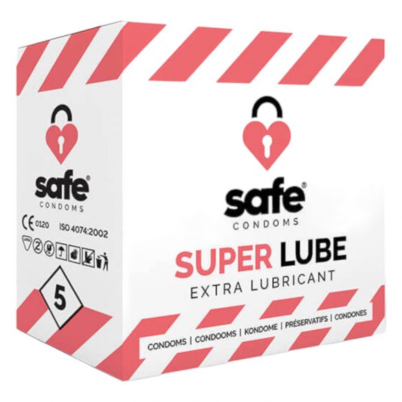 Preservativi Extra Lubrificati SAFE Super Lube (confezione da 5) 