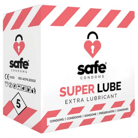 Preservativi Extra Lubrificati SAFE Super Lube (confezione da 5) 