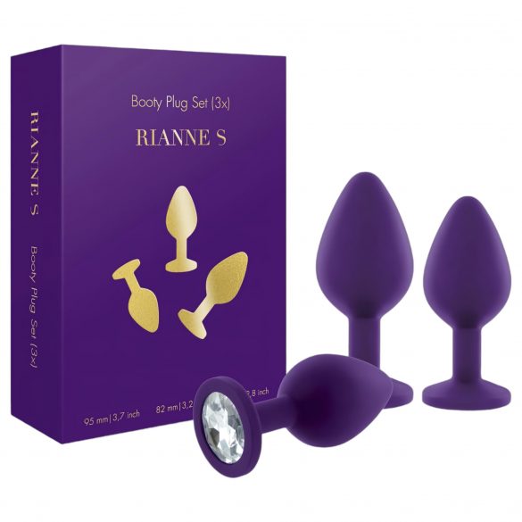 Set di Dildo Anali Rianne in Silicone a 3 Pezzi (Viola) 