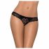 Tanga in pizzo morbido con aperture sexy e cristalli - Obsessive Miamor (nero) 