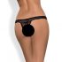 Tanga in pizzo morbido con aperture sexy e cristalli - Obsessive Miamor (nero) 