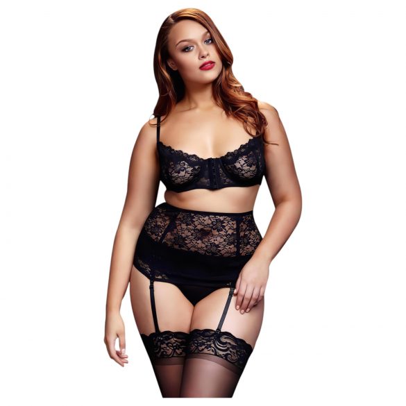 Set di Lingerie in Pizzo Taglie Forti BACI - Nero (XL-XXL) 