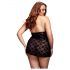 BACI Plus Size - Babydoll in pizzo con collo halter - Nero (XL-XXL)