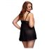 Babydoll taglia plus con aperture e pois - nero (XL-XXL) 