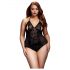 /CORPETTO Baci Plus Size - trasparente con collo allacciato - nero (XL-XXL)