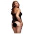 /CORPETTO Baci Plus Size - trasparente con collo allacciato - nero (XL-XXL)