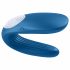 Satisfyer Doppia Balena - vibratore di coppia bimotore (blu) 