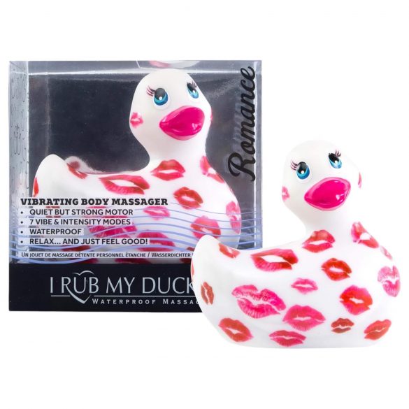 My Duckie Romance 2.0 - vibratore clitorideo impermeabile (bianco-rosa)