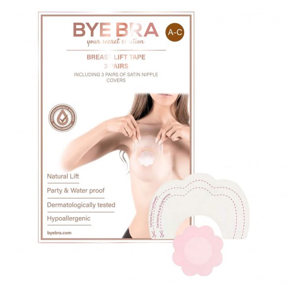 Reggiseno Adesivo Invisibile Solleva-Seno Bye Bra A-C in Rosa (3 paia) 