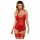 Biancheria Seducente Lovica con Porta Calze e Tanga in Pizzo Rosso  - L/XL