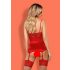 Biancheria Seducente Lovica con Porta Calze e Tanga in Pizzo Rosso  - L/XL