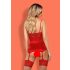 Biancheria Seducente Lovica con Porta Calze e Tanga in Pizzo Rosso  - L/XL