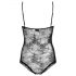 Obsessive Slevika - Body in pizzo aperto con allacciatura frontale (nero)