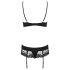 Obsessive Wonderia - Set lingerie ricamato in pizzo nero - L/XL