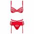 Set di Intimo Floreale Obsessive Heartina con Decorazione a Cuore (Rosso) 