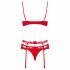 Set di Intimo Floreale Obsessive Heartina con Decorazione a Cuore (Rosso) 