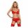 Set di Intimo Floreale Obsessive Heartina con Decorazione a Cuore (Rosso)  - L/XL