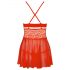 Obsessive 838-BAB-3 - Babydoll rosso con pizzo piccante e perizoma