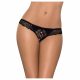 Tanga in pizzo morbido con aperture sexy e cristalli - Obsessive Miamor (nero)  - L/XL