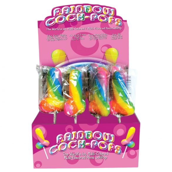 Lecca-Lecca Arcobaleno a Forma di Pene - Multicolore e Fruttato (85g) 