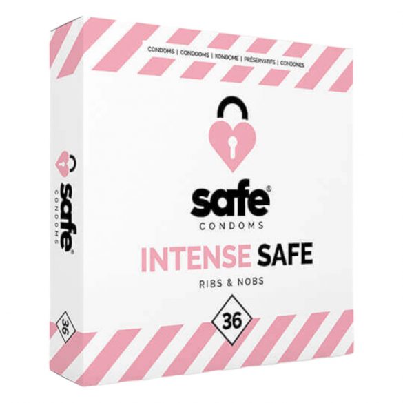 Preservativi SAFE Intense con Rilievi e Punti Stimolanti (36 pezzi) 