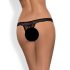 Tanga in pizzo morbido con aperture sexy e cristalli - Obsessive Miamor (nero)  - XXL