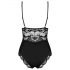 Obsessive 810-TED-1 - Body elasticizzato nero con dettagli in pizzo