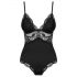 Obsessive 810-TED-1 - Body elasticizzato nero con dettagli in pizzo - L/XL