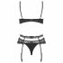 Set Intimo Heartina Floreale con Decorazione a Cuore (nero) 