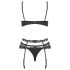 Set Intimo Heartina Floreale con Decorazione a Cuore (nero) 