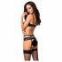 Set Intimo Heartina Floreale con Decorazione a Cuore (nero)  - L/XL