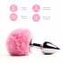 Plug Anale in Metallo con Coda di Coniglietto FeelzToys (Argento-Rosa) 