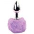 FEELZTOYS Bunny Tails - plug anale in metallo con coda da coniglio (argento-viola)