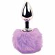 FEELZTOYS Bunny Tails - dildo anale in metallo con coda di coniglio (argento-viola)