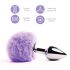 FEELZTOYS Bunny Tails - plug anale in metallo con coda da coniglio (argento-viola)