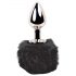 FEELZTOYS Bunny Tails - plug anale in metallo con coda di coniglio (argento-nero)