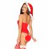 Set Costume da Babbo Natale Sexy con Body Rosso e Accessori 