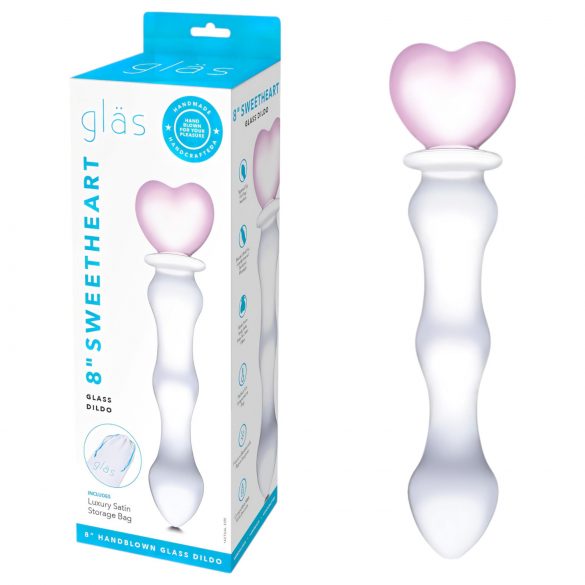 GLAS - Dildo in vetro a forma di cuore (trasparente)