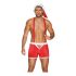 Costume Sexy di Babbo Natale per Uomini - Set di Travestimento Composto da Boxer e Cappello (2 pezzi) - Rosso  - L/XL