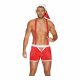 Costume Sexy di Babbo Natale per Uomini - Set di Travestimento Composto da Boxer e Cappello (2 pezzi) - Rosso  - L/XL