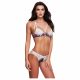 Set Intimo Floreale e Pizzo con Reggiseno Morbido e Perizoma Aperto Dietro  - M/L