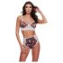 Set Intimo Baci in Pizzo Floreale con Reggiseno e Slip a Vita Alta 