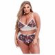 Baci Taglie Forti - Set Reggiseno Floreale in Pizzo con Vita Alta 