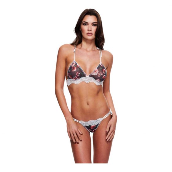 Set Intimo Floreale con Reggiseno in Pizzo  - M/L