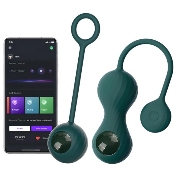 Set di Sfere di Kegel Intelligente Magic Motion Crystal Duo - verde - (2 pezzi) 